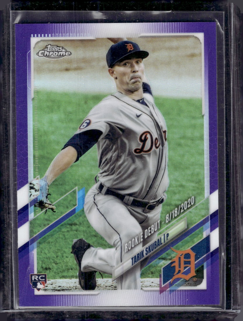 Tarik Skubal Rookie Card Purple Refractor 2921 Topps Chrome Update #USC82 Tigers (1 of 2)
