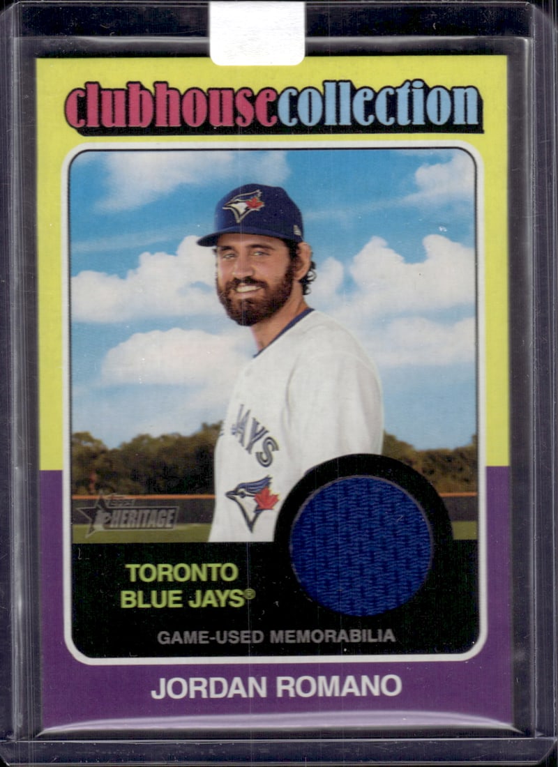 Jordan Romano Game Used Patch 2024 Topps Heritage #CCR-JRO Blue Jays (1 of 1)