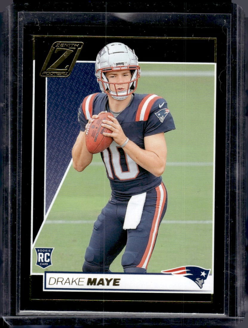 Drake Maye Rookie Card 2024 Panini Zenith #129 Patriots: Panini Select, Prizm, Mosaic, Contenders, Zenith, Phoenix, Illusions, Absolute, Rookie NFL Sports Trading Cards, SP, SSP, Cards, Football Cards for Sale Near Me, Superbowl & Hall of Fame Player Cards,