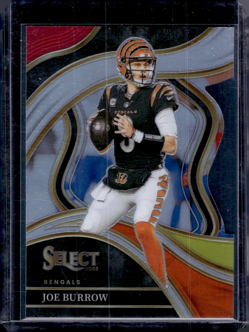 Joe Burrow Red/Yellow Prizm Club Level Die Cut 2023 Panini Select #256 Bengals (1 of 2)
