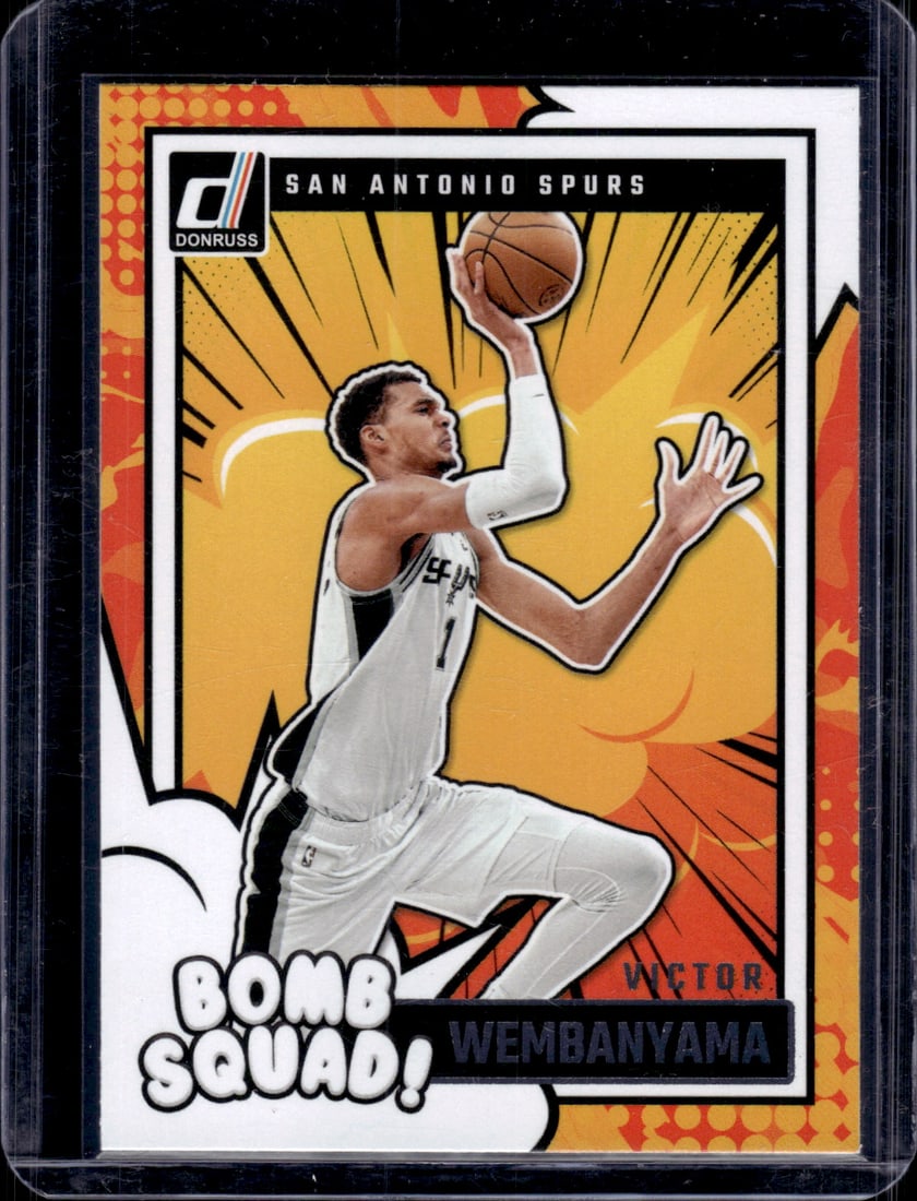 Victor Wembanyama Bomb Squad 2024-25 Panini Donruss #6 Spurs NBA: Panini Select, Prizm, Mosaic, Contenders, Revolution, Phoenix, NBA Hoops, Rookie NFL Sports Trading Cards, Silver, SP, SSP, Wave Prizms, Numbered Cards, Basketball sports Cards for Sale Near Me, NBA C