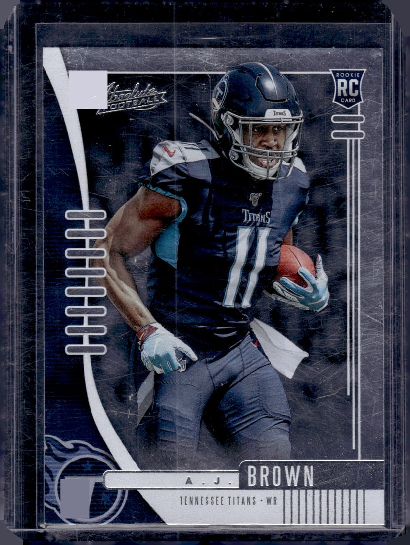 Aj Brown Rookie Card 2019 Panini Absolute #101 Titans, Eagles: Panini Select, Prizm, Mosaic, Contenders, Zenith, Phoenix, Illusions, Absolute, Rookie NFL Sports Trading Cards, SP, SSP, Cards, Football Cards for Sale Near Me, Superbowl & Hall of Fame Player Cards,