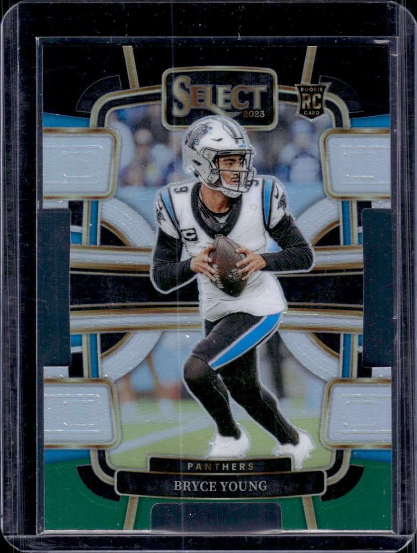 Bryce Young Rookie Card Black/Green Prizm Die Cut 2023 Panini Select #14 Panthers: Panini Select, Prizm, Mosaic, Contenders, Zenith, Phoenix, Illusions, Absolute, Rookie NFL Sports Trading Cards, SP, SSP, Cards, Football Cards for Sale Near Me, Superbowl & Hall of Fame Player Cards,