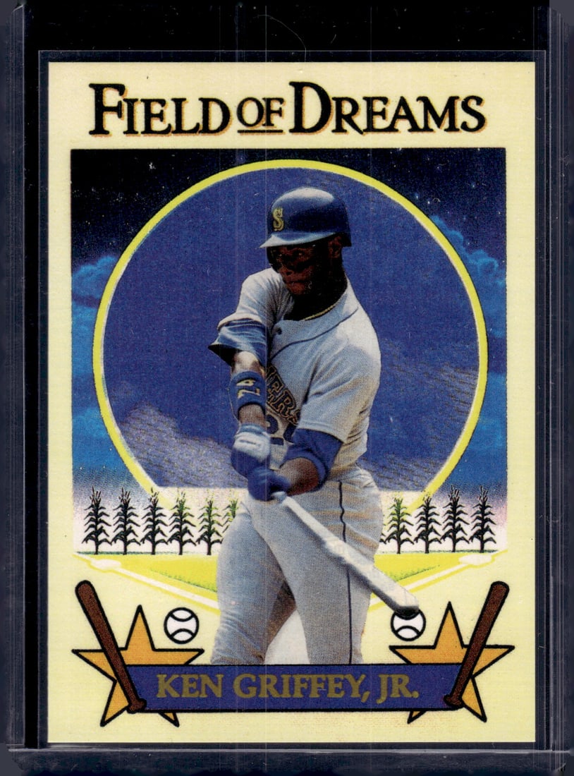 Ken Griffey Jr. 1991 Field of Dreams Promo Card: Topps Baseball MLB Trading & Sports Cards, Sports Cards for Sale Near Me, World Series & Hall of Fame Players Memorabilia, Refractors, X-Fractors, Numbered, SP, SSP, Valuable Auction Memorabilia Lots 
