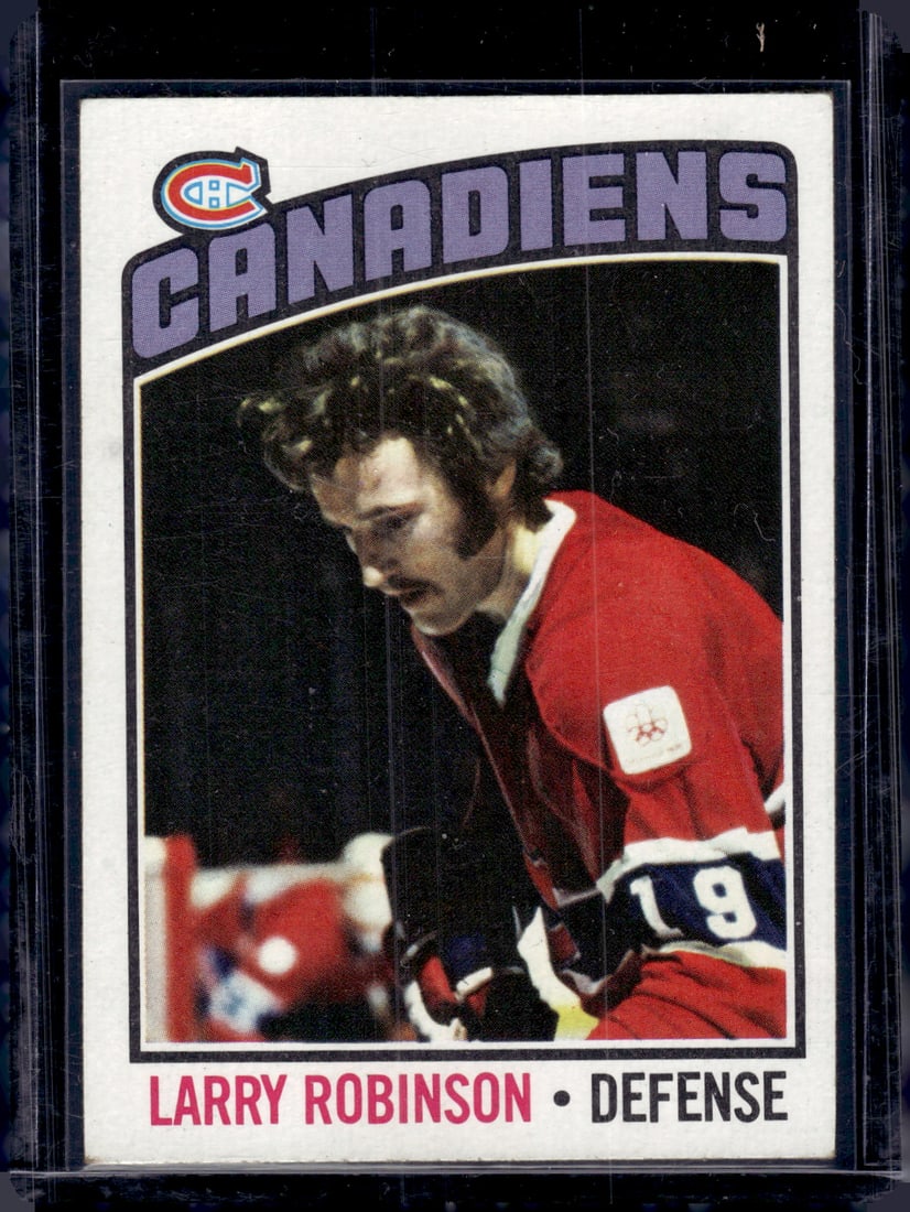 Larry Robinson 1976-77 Topps #151 Montreal Canadiens: Topps Vintage NHL Hockey Trading & Sports Cards, Old Sports Cards for Sale Near Me, Stanley Cup & Hall of Fame Players, Valuable Auction Memorabilia Lots for Sale On Line