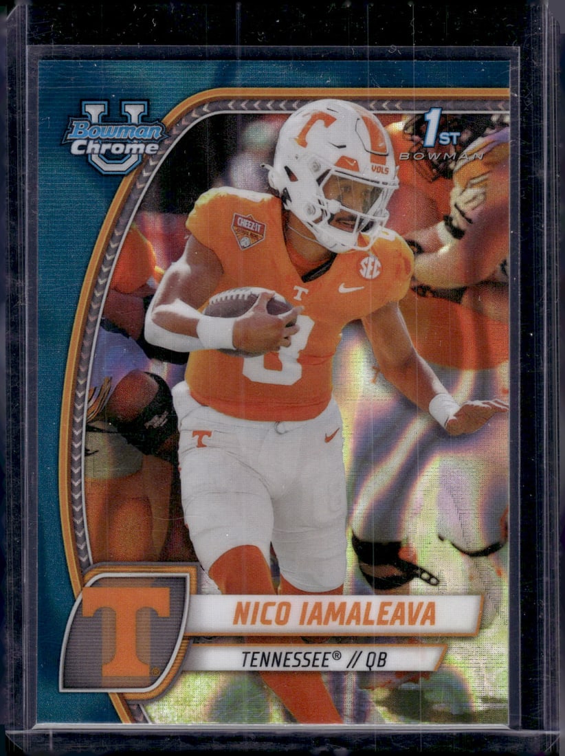 Nico Iamaleava Teal Lava Refractor 1st Bowman 2024 Bowman U Chrome #139: Bowman U Chrome Football NFL Trading & Sports Cards, Sports Cards for Sale Near Me, Prospect, 1st Bowman, Super Bowl & Hall of Fame Players, Auction Memorabilia Lots For Sale Near Me