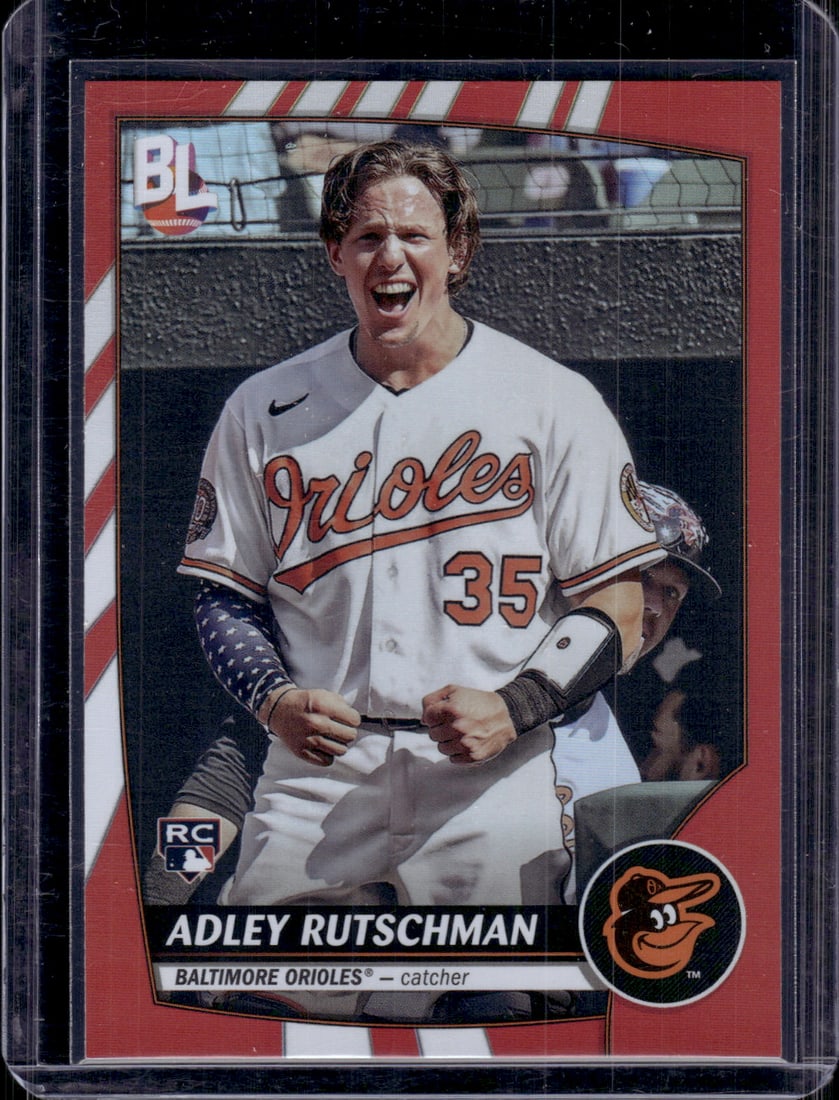 Adley Rutschman Rookie Card Red Foil 2023 Topps Big League #276 Orioles: Topps Baseball MLB Trading & Sports Cards, Sports Cards for Sale Near Me, World Series & Hall of Fame Players Memorabilia, Refractors, X-Fractors, Numbered, SP, SSP, Valuable Auction Memorabilia Lots 