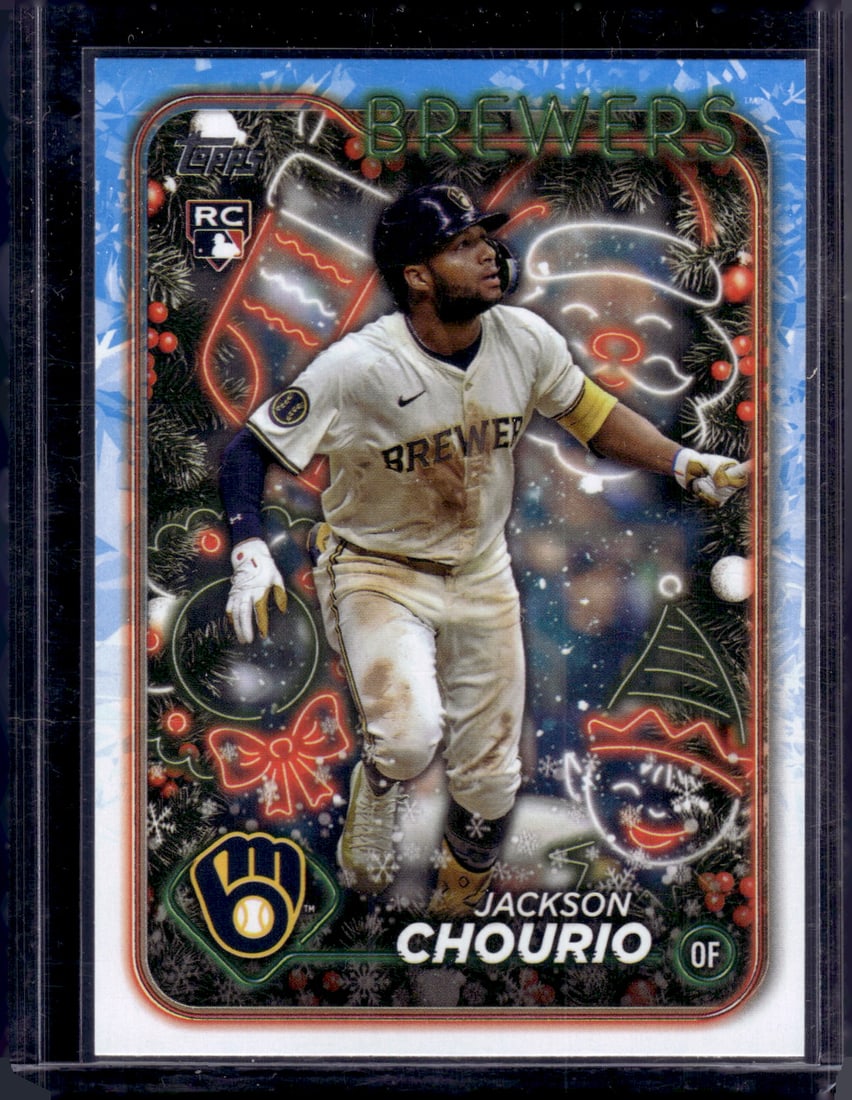 Jackson Chourio Rookie Card 2024 Topps Holiday #H119 Brewers: Topps Baseball MLB Trading & Sports Cards, Sports Cards for Sale Near Me, World Series & Hall of Fame Players Memorabilia, Refractors, X-Fractors, Numbered, SP, SSP, Valuable Auction Memorabilia Lots 