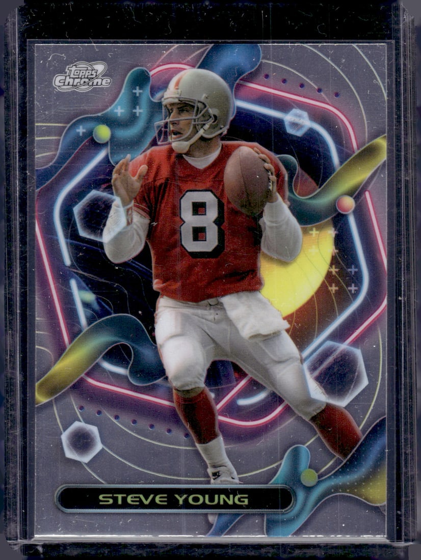 Steve Young Topps Cosmic Chrome 2023 Topps Chrome #295 49ers: Topps Football NFL Trading Sports Cards, Sports Cards for Sale Near Me, Super Bowl & Hall of Fame Player Cards, Resurgence, Composite, SP, SSP, Valuable Auction Memorabilia Lots For Sale On Line