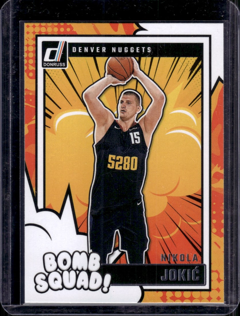 Nikola Jokic Bomb Squad 2024-25 Panini Donruss #2 Denver Nuggets: Donruss Basketeball NBA Sports & Trading Cards, SP, SSP, NBA Championship & Hall of Fame Player Cards, Valuable Auction Memorabilia Lots Sold On Line, Sports Cards for Sale Near Me