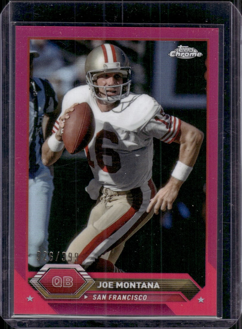 Joe Montana Topps Chrome Magenta Refractor /399 2023 Topps Composite #16: Topps Football NFL Trading Sports Cards, Sports Cards for Sale Near Me, Super Bowl & Hall of Fame Player Cards, Resurgence, Composite, SP, SSP, Valuable Auction Memorabilia Lots For Sale On Line