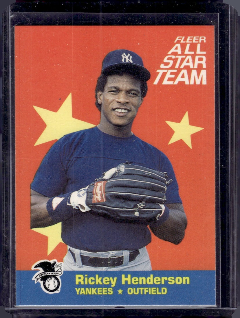 Rickey Henderson Fleer All Star Team 1986 Fleer #7 Yankees (1 of 2)