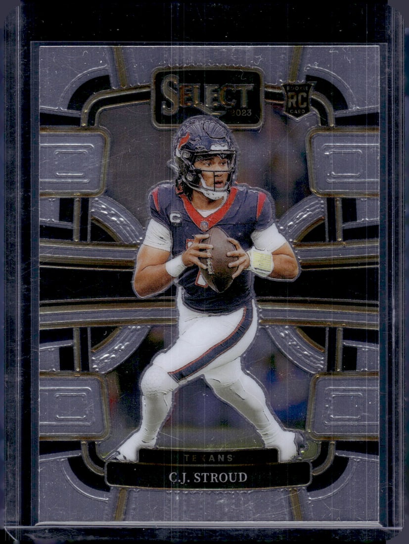 Cj Stroud Rookie Card 2023 Panini Select #41 Houston Texans: Panini Select, Prizm, Mosaic, Contenders, Zenith, Phoenix, Illusions, Absolute, Rookie NFL Sports Trading Cards, SP, SSP, Cards, Football Cards for Sale Near Me, Superbowl & Hall of Fame Player Cards,