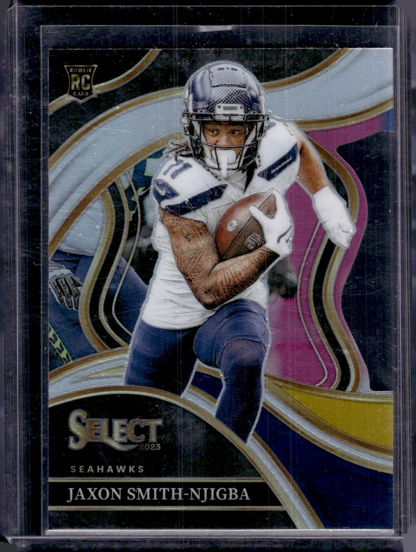 Jaxon Smith-Njigba Rookie Card Black/Gold Prizm Die Cut 2023 Panini Select #259 (1 of 2)