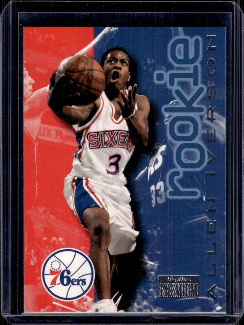 Allen Iverson Rookie Card 1996-97 Skybox Premium #216 76ers Basketball Card (1 of 2)