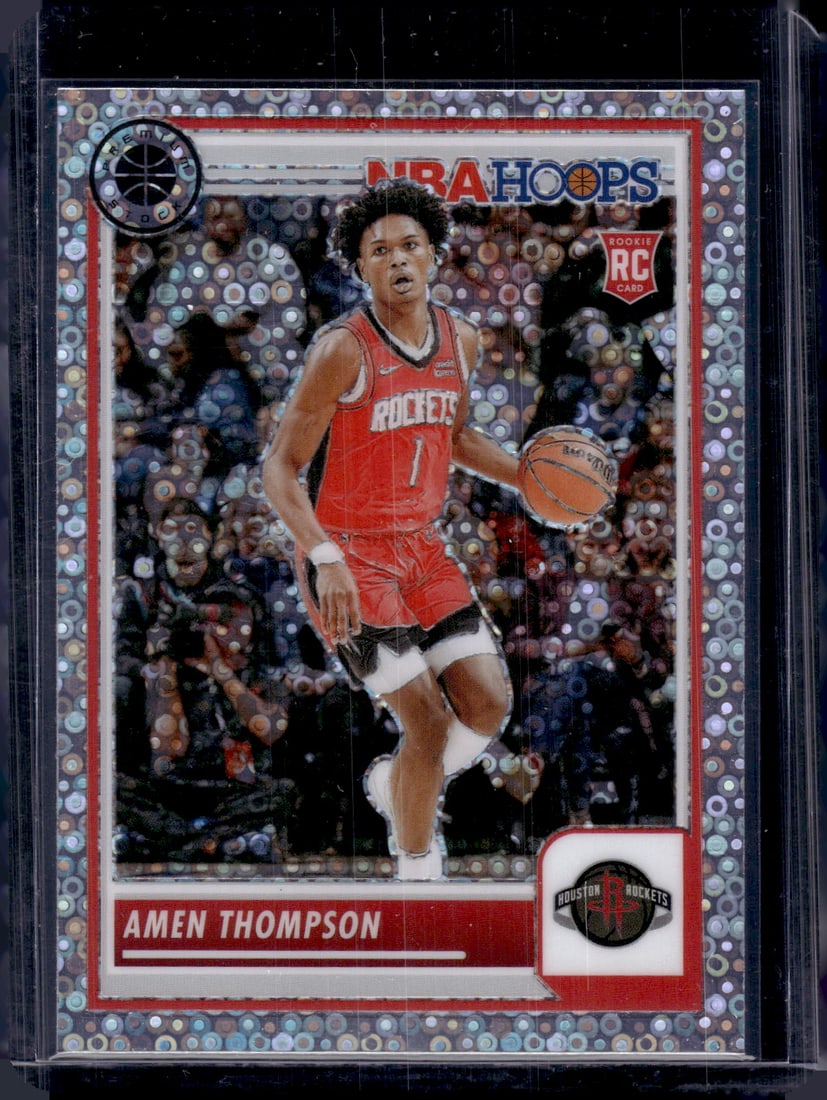 Amen Thompson Rookie Card Disco Prizm 2023-24 Premium Stock #86 (1 of 2)