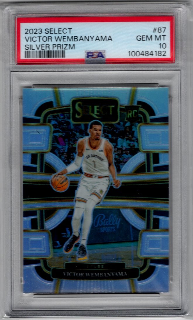 Victor Wembanyama Rookie Card Silver Prizm 2023-24 Panini Select #87 PSA 10 Spurs (1 of 2)