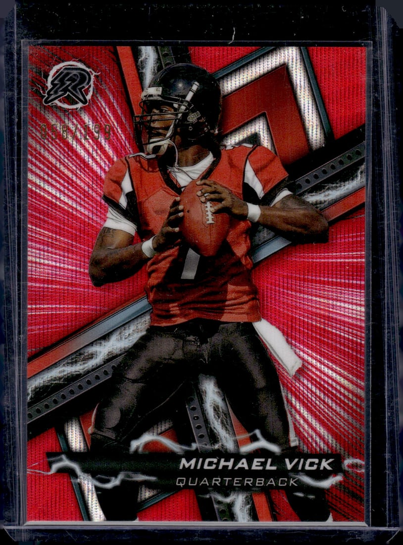 Michael Vick Ruby Surge /199 2023 Topps Composite Resurgence #96 Atlanta Falcons: Topps Football NFL Trading Sports Cards, Sports Cards for Sale Near Me, Super Bowl & Hall of Fame Player Cards, Resurgence, Composite, SP, SSP, Valuable Auction Memorabilia Lots For Sale On Line