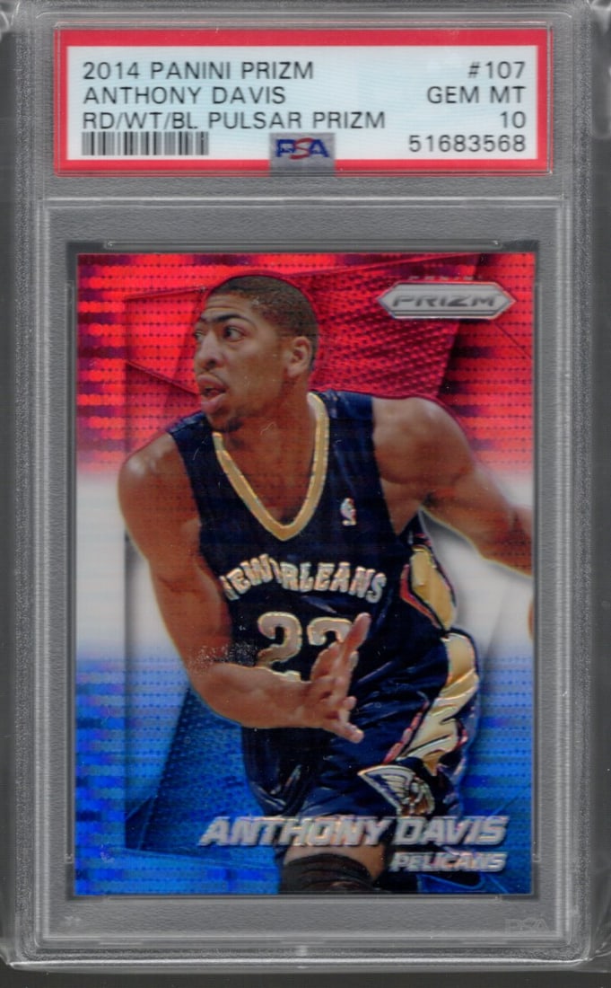 Anthony Davis Red White Blue Pulsar 2014-15 Panini Prizm #107 PSA 10 (1 of 2)