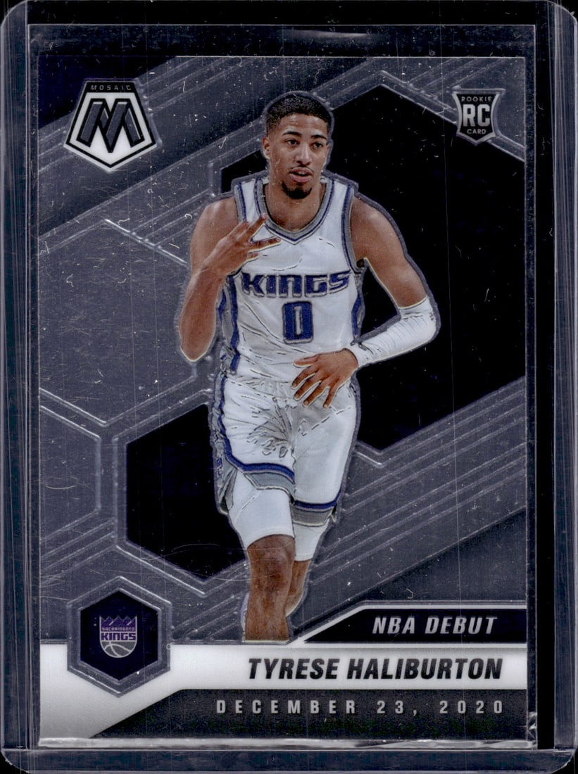 Tyrese Haliburton Rookie Card NBA Debut 2020-21 Panini Mosaic #264 Kings, Pacers (1 of 2)