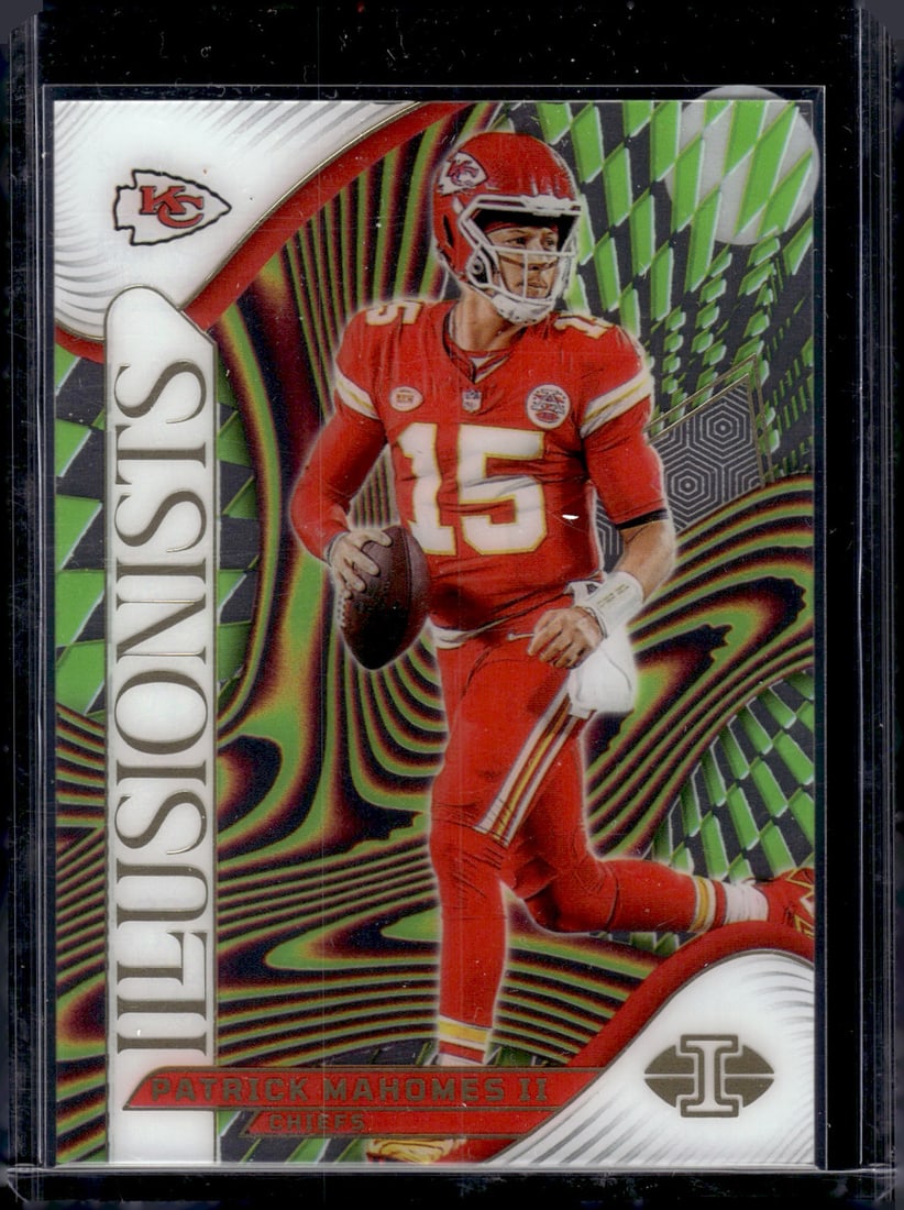 Patrick Mahomes Illusionists 2024 Panini Illusions #12: Panini Select, Prizm, Mosaic, Contenders, Zenith, Phoenix, Illusions, Absolute, Rookie NFL Sports Trading Cards, SP, SSP, Cards, Football Cards for Sale Near Me, Superbowl & Hall of Fame Player Cards,