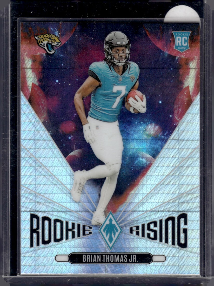 Brian Thomas Jr. Rookie Rising Hyper Prizm 2024 Panini Phoenix #RR-BTJ Jaguars: Panini Select, Prizm, Mosaic, Contenders, Zenith, Phoenix, Illusions, Absolute, Rookie NFL Sports Trading Cards, SP, SSP, Cards, Football Cards for Sale Near Me, Superbowl & Hall of Fame Player Cards,