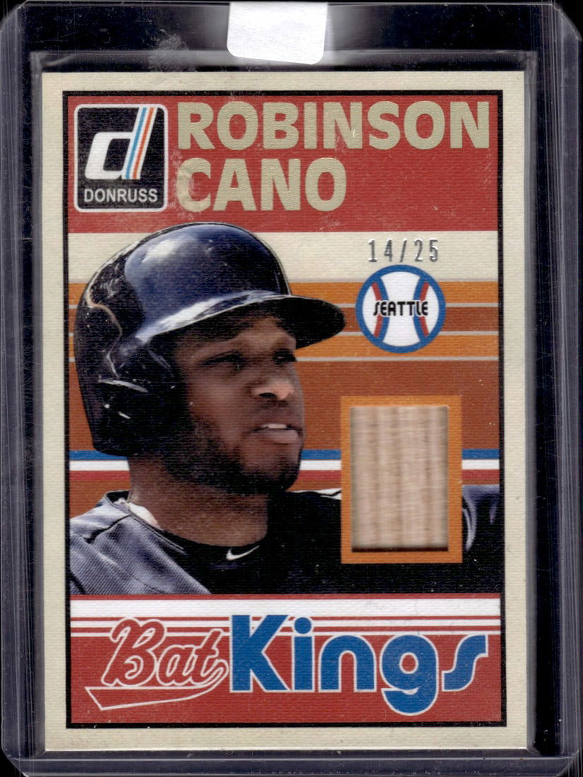 Robinson Cano Game Used Bat Patch /25 2014 Donruss Bat Kings #4 Baseball Card (1 of 2)