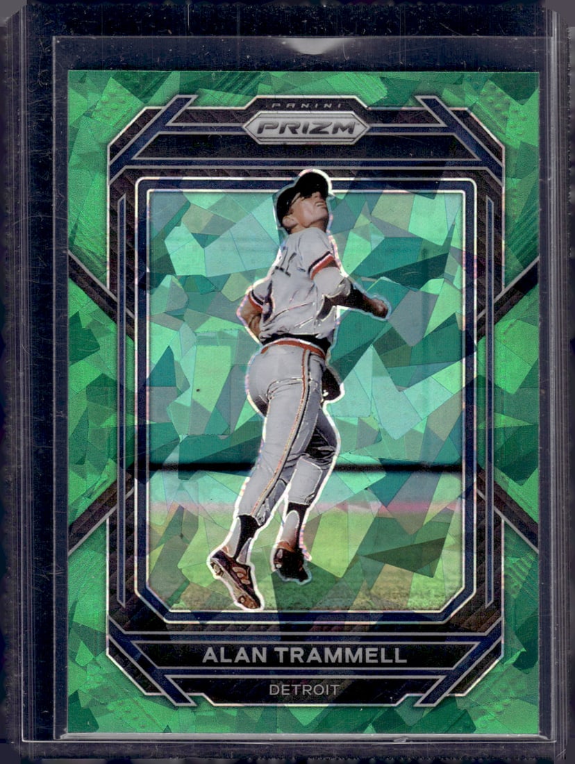 Alan Trammell Green Cracked Ice 2023 Panini Prizm #238 Detroit Tigers: Panini Baseball MLB Trading & Sports Cards, Sports Cards for Sale Near Me, Prizm, Mosaic, Select, SP, SSP, Auction Memorabilia Lots for Sale On Line, World Series & Hall of Fame Players