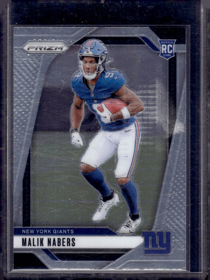 Malik Nabers Rookie Card 2024 Panini Prizm #370 New York Giants: Panini Select, Prizm, Mosaic, Contenders, Zenith, Phoenix, Illusions, Absolute, Rookie NFL Sports Trading Cards, SP, SSP, Cards, Football Cards for Sale Near Me, Superbowl & Hall of Fame Player Cards,