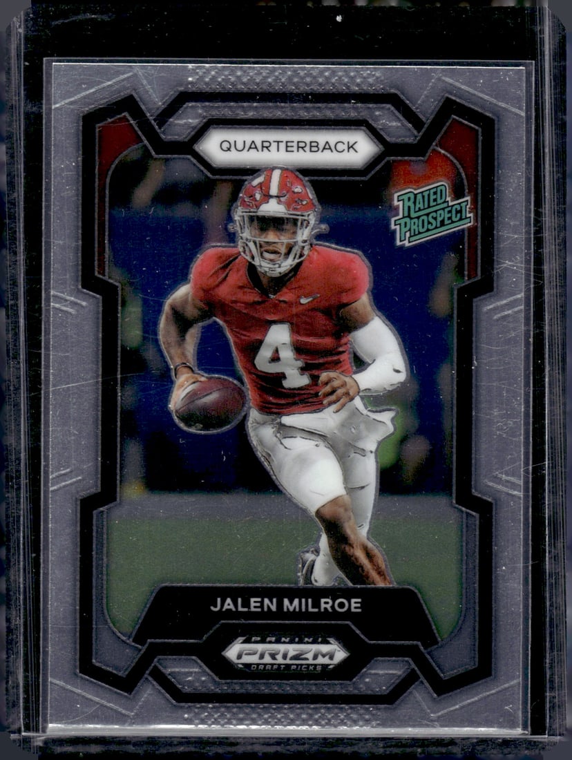Jalen Milroe Rated Prospect 2024 Prizm Draft Picks #122 Alabama Crimson Tide: Panini Select, Prizm, Mosaic, Contenders, Zenith, Phoenix, Illusions, Absolute, Rookie NFL Sports Trading Cards, SP, SSP, Cards, Football Cards for Sale Near Me, Superbowl & Hall of Fame Player Cards,