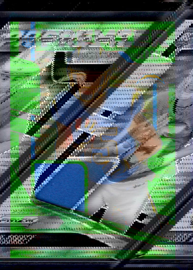 Ladd McConkey Rookie Card Patch Neon Green Pulsar 2024 Panini Prizm #PJ-LMY: Panini Select, Prizm, Mosaic, Contenders, Zenith, Phoenix, Illusions, Absolute, Rookie NFL Sports Trading Cards, SP, SSP, Cards, Football Cards for Sale Near Me, Superbowl & Hall of Fame Player Cards,