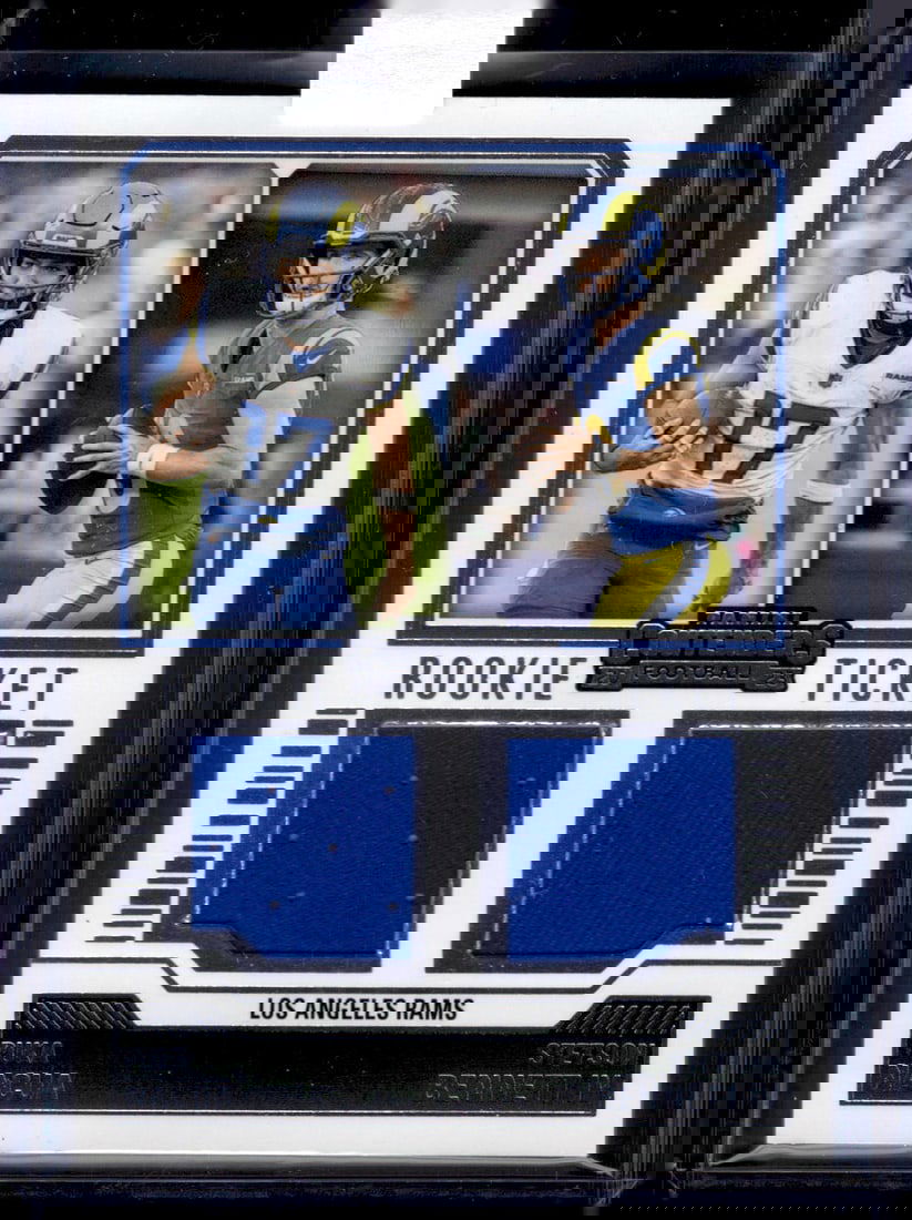 Puka Nacua/Stetson Bennett Rookie Ticket Dual Patch 2023 Contenders #DS-11 Rams (1 of 2)