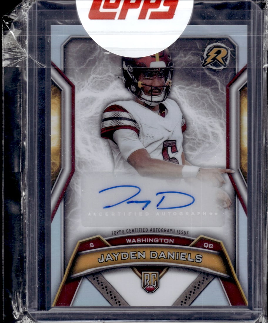 Jayden Daniels Rookie Auto Refractor 2024 Topps Resurgence #RRS-JD Commanders (1 of 2)