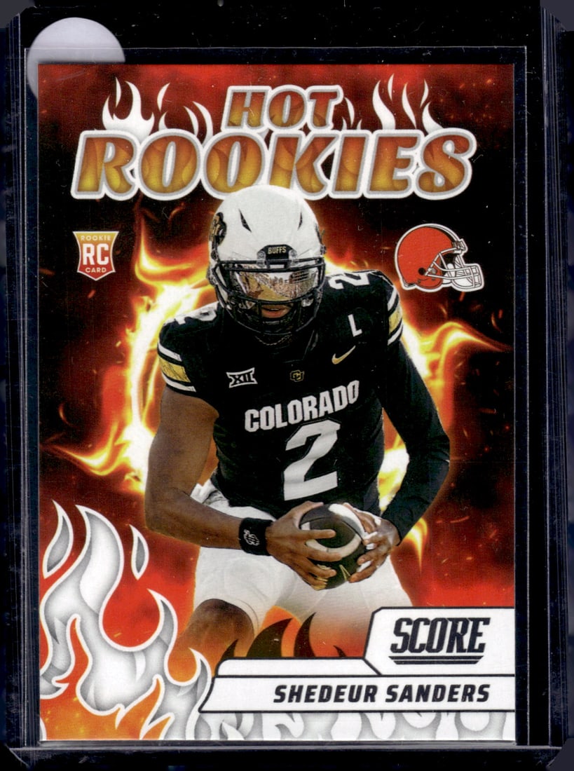 Shedeur Sanders Rookie Card Hot Rookies 2025 Panini Score #5 Cleveland Browns: Panini Select, Prizm, Mosaic, Contenders, Zenith, Phoenix, Illusions, Absolute, Rookie NFL Sports Trading Cards, SP, SSP, Cards, Football Cards for Sale Near Me, Superbowl & Hall of Fame Player Cards,
