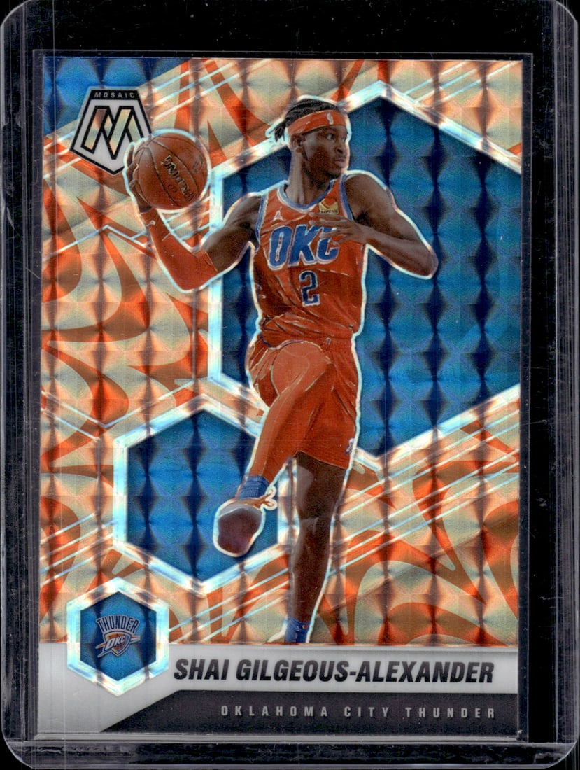 Shai Gilgeous-Alexander Orange Reactive Prizm 2020-21 Panini Mosaic #103 Thunder (1 of 2)