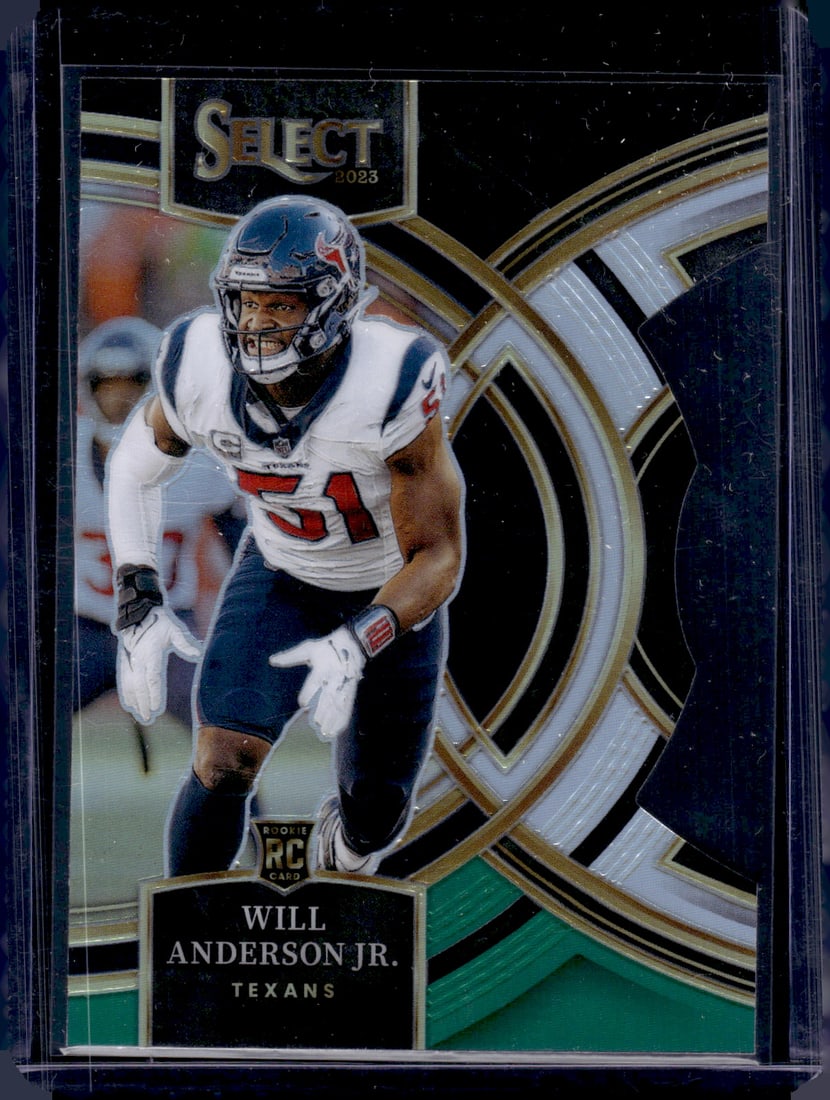 Will Anderson Jr. Rookie Card Black/Green Prizm Die Cut 2023 Panini Select #125: Panini Select, Prizm, Mosaic, Contenders, Zenith, Phoenix, Illusions, Absolute, Rookie NFL Sports Trading Cards, SP, SSP, Cards, Football Cards for Sale Near Me, Superbowl & Hall of Fame Player Cards,