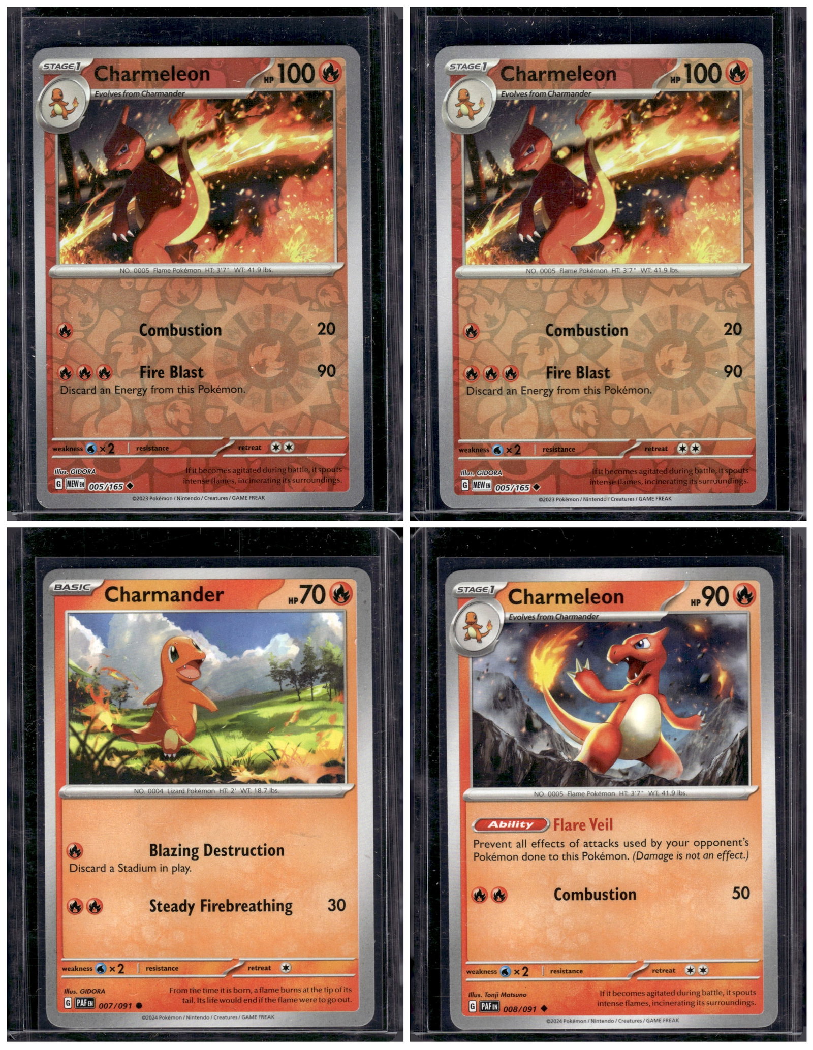 Lot of 4 Charmeleon/Charmander Cards. 2 Reverse Holos, 2 Common: TCG, Pikachu, Charizard, Rare, Secret Rare, Holo Cards, Pokemon & TCG Cards sold near Me, Nintendo, Evee, Houndoom, Reverse Holo Cards, 3 Star Ultra Rare, EX