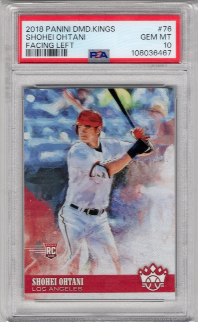 Shohei Ohtani Rookie Card Facing Left 2018 Diamond Kings #76 PSA 10 Baseball Card (1 of 2)