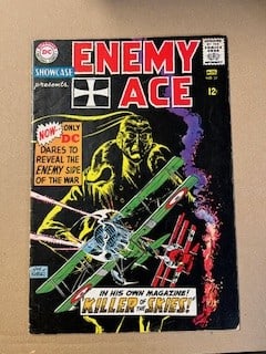 Showcase: Enemy Ace Vintage DC Comic Book, Killer of the Skies, in Good Shape, August 1965 #57 (1 of 3)