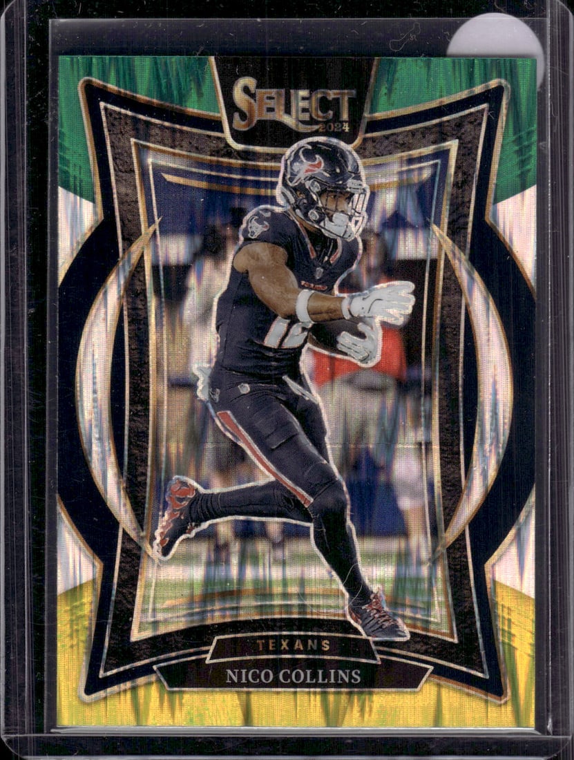 Nico Collins Green/Yellow Shock Prizm 2024 Panini Select #86 Texans (1 of 2)