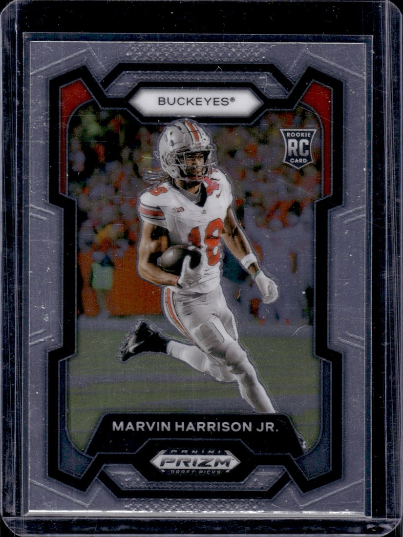 Marvin Harrison Jr. Rookie Card 2024 Prizm Draft Picks #104 Ohio State Buckeyes: Panini Select, Prizm, Mosaic, Contenders, Zenith, Phoenix, Illusions, Absolute, Rookie NFL Sports Trading Cards, SP, SSP, Cards, Football Cards for Sale Near Me, Superbowl & Hall of Fame Player Cards,