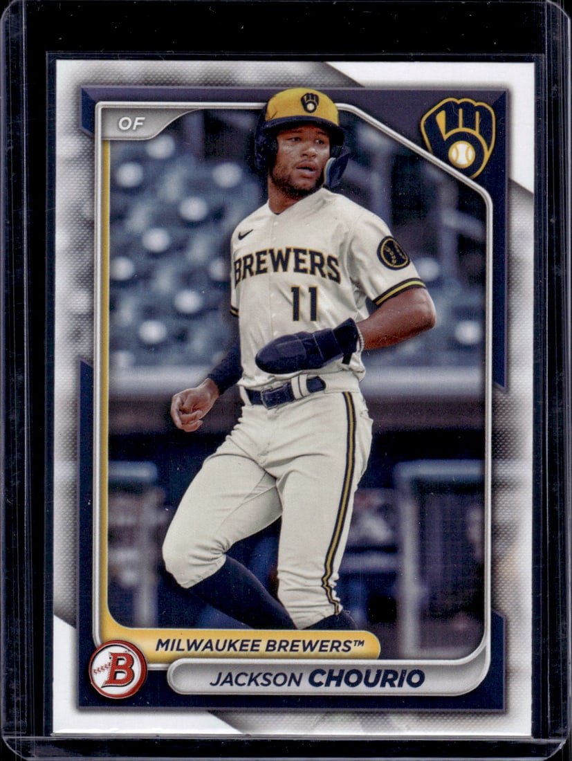 Jackson Chourio Prospects 2024 Bowman #BP-140 Brewers Baseball Card: Bowman Baseball MLB Trading & Sports Cards, Sports Cards for Sale Near Me, World Series & Hall of Fame Players, SP, SSP, Chrome, 1st Bowman, Auction Memorabilia Lots Sold On Line