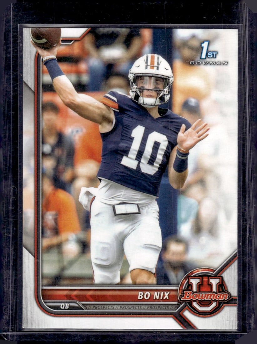 Bo Nix 1st Bowman 2022 Bowman U #8 Auburn Tigers, Denver Broncos (1 of 2)