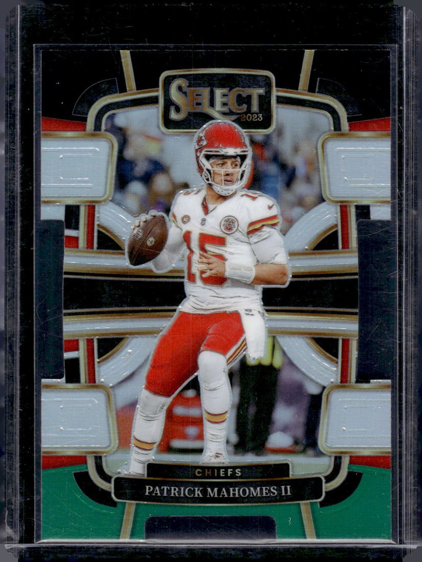 Patrick Mahomes Black Green Prizm Die Cut 2023 Panini Select #49 Chiefs (1 of 2)