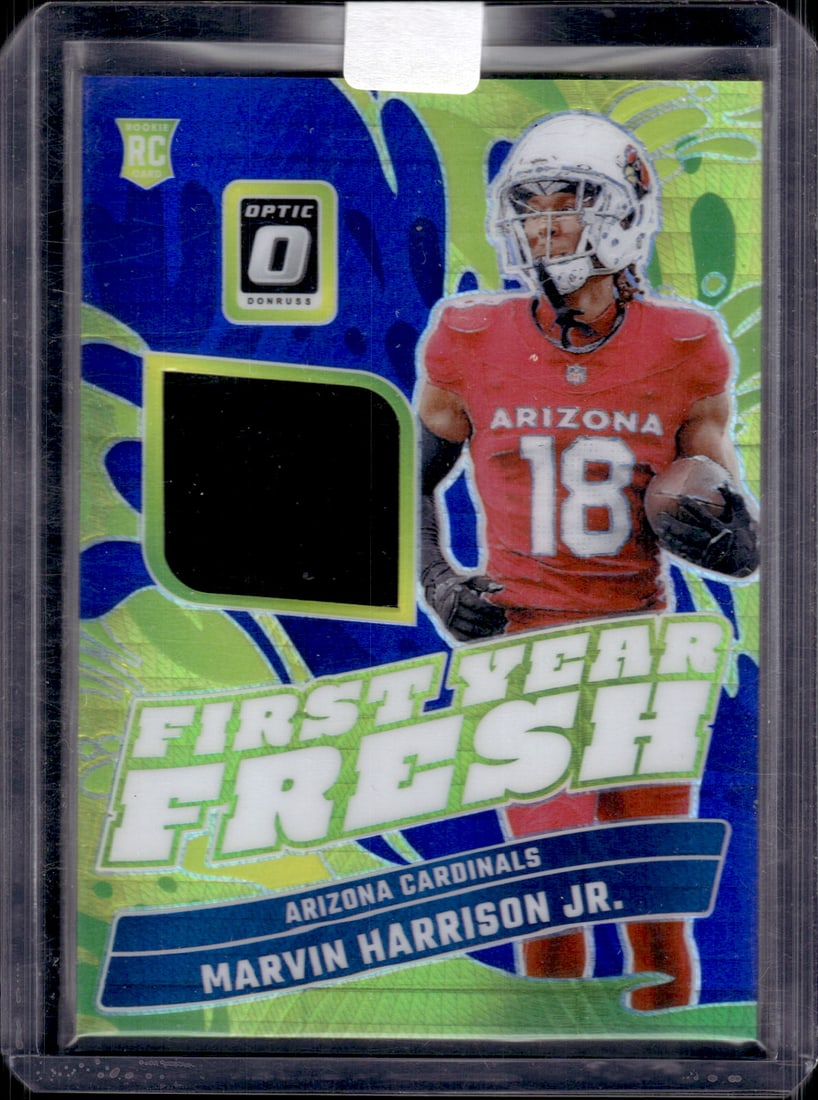 Marvin Harrison Jr. Rookie Card Patch Blue Hyper 2024 Donruss Optic #FYF-MHJ (1 of 2)