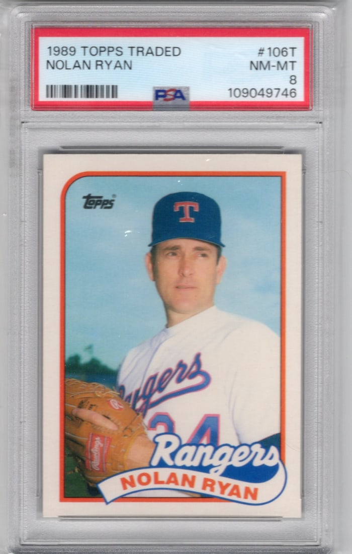 Nolan Ryan 1989 Topps Traded #106T PSA 8 Texans Rangers Baseball Card (1 of 2)