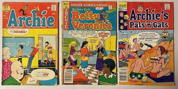 3 Archie's Vintage Comic Books: Pals n Gals 224, Betty & Veronica 315, & Archie #231 Dec 1973 (1 of 3)