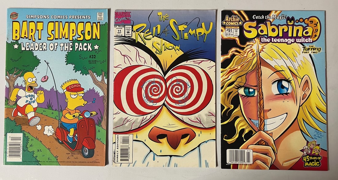 # Comic Books: Sabrina the Teenage Witch #91 2008, Bart Simpson #32 2006, & Ren & Stimpy #11 Marvel (1 of 3)