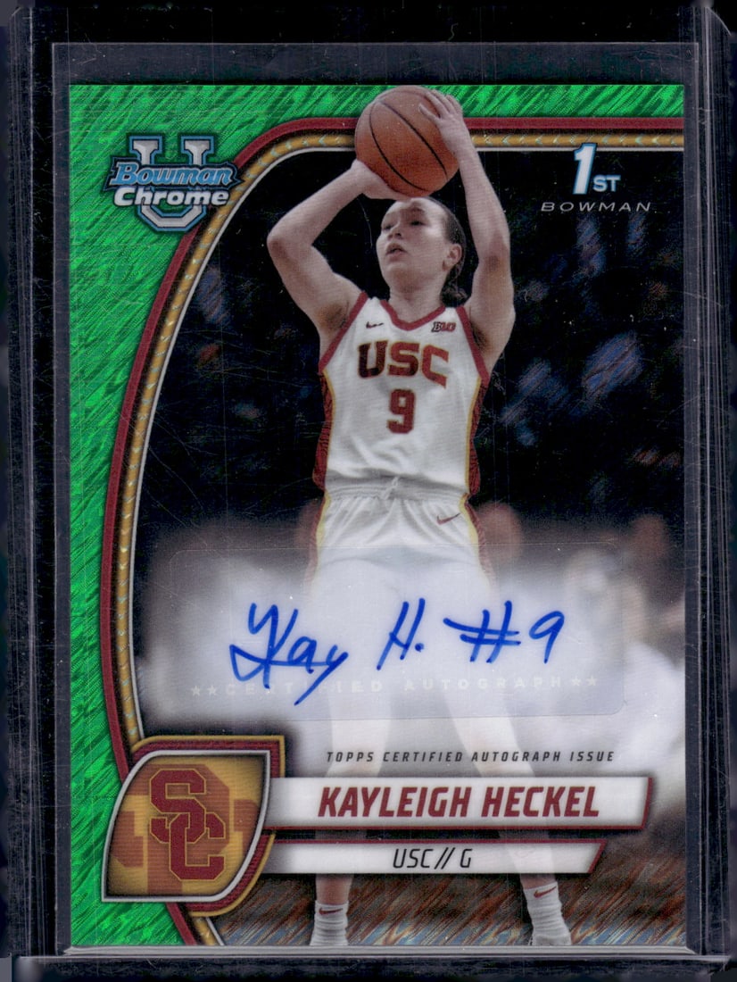 Kayleigh Heckel 1st Bowman Green Shimmer Auto 2025 Bowman U Chrome #43 (1 of 2)