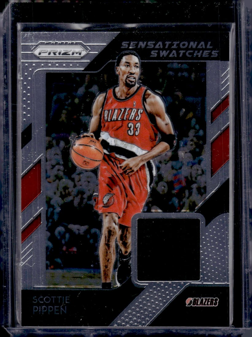 Scottie Pippen Game-Worn Patch 2018-19 Panini Prizm #33 Trailblazers, Bulls (1 of 2)